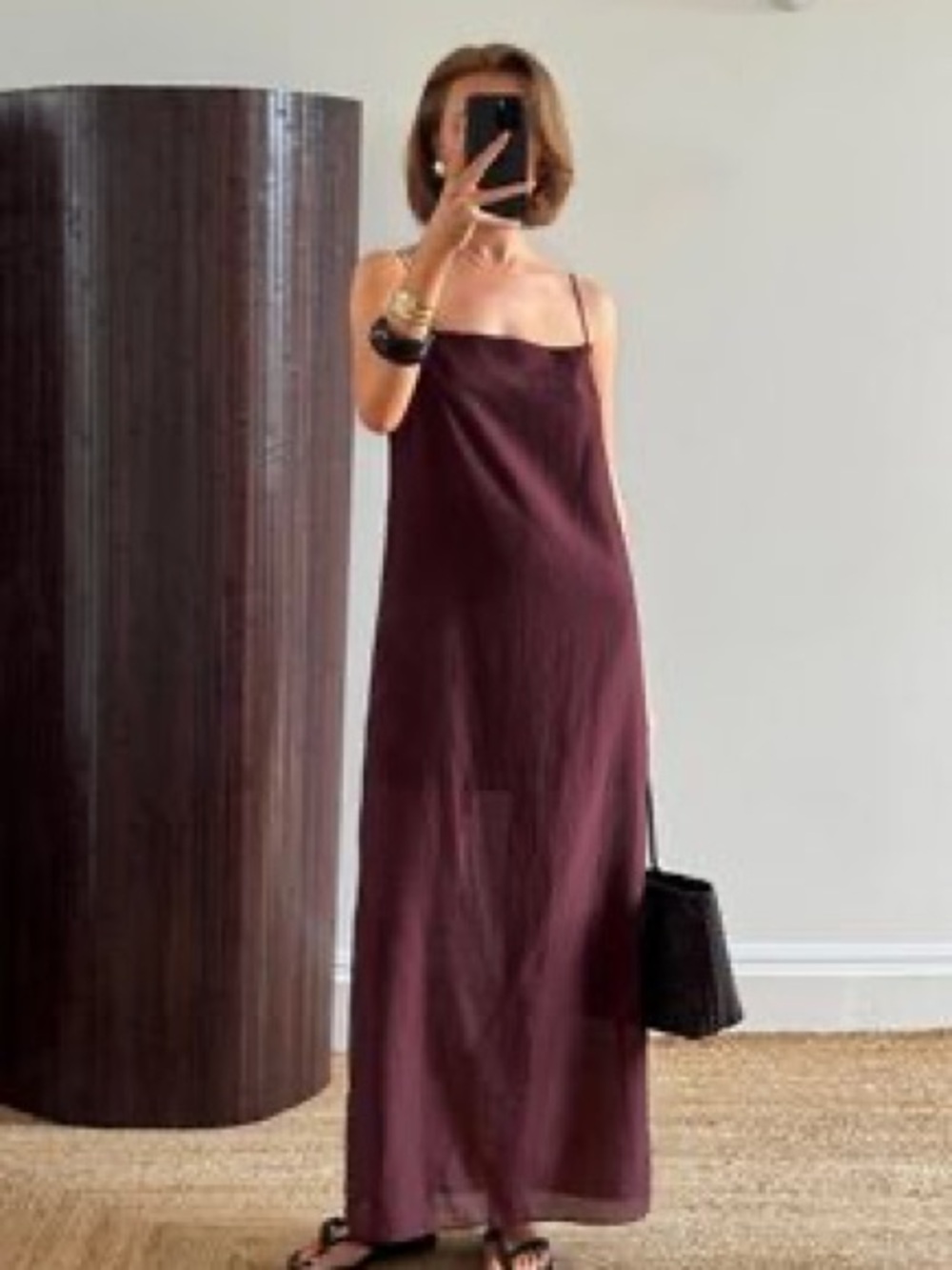H&M Burgundy Slip Maxi Dress
